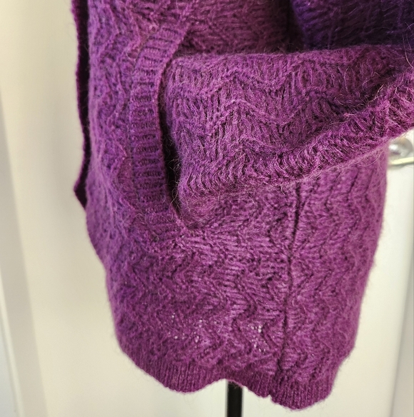 60s Purple RBK Importers CardiganSweater Coat Kimlon - Picture 9 of 14